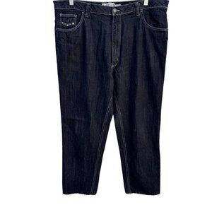 Liberty Blues Vintage Mens Dark Wash Denim Studded Pockets Straight Leg Jeans 40